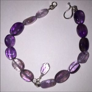 925 SterlingSilver Natural Amethyst Beaded 6.5